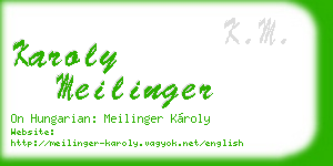 karoly meilinger business card